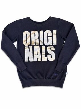 Adidas Originals Women’s Small Navy Crewneck Logo Sweater Graphic
